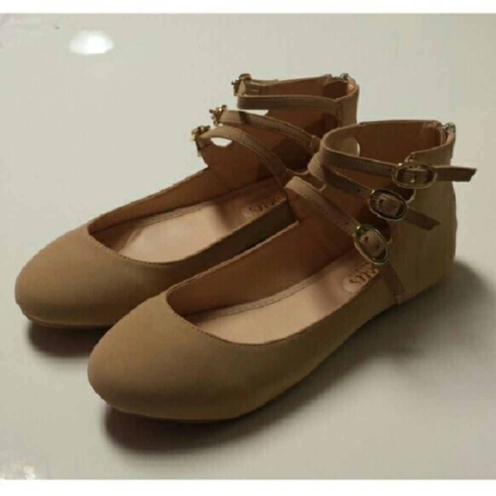 Nude Straped Flats - Picture 2 of 4